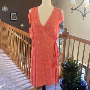 Halston Pink Sunmer Wrap Dress NWT